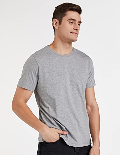 Image of Amazon Brand - Symbol Men Cotton Solid Round Neck Regular Fit T-Shirt (Pack of 5)