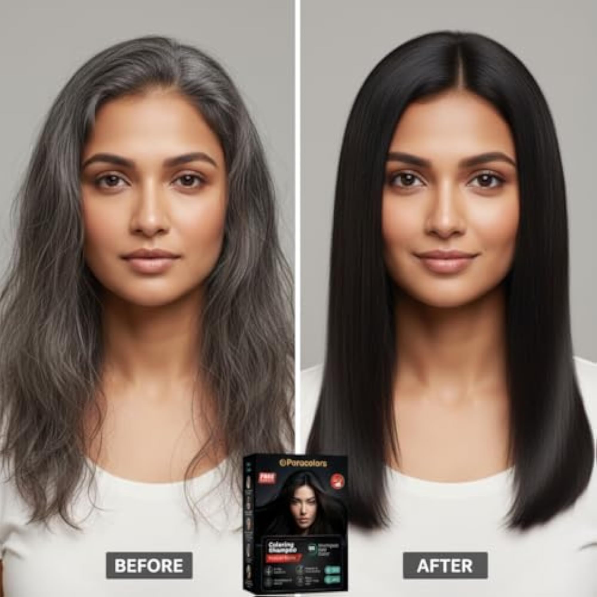 Natural Black Coloring Shampoo, Quick Fix, Gift for Her