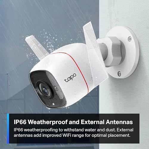 TP-Link Tapo 2K HD Security Camera Outdoor Wired, Built-in Siren, Night Vision, IP66 Weatherproof, Motion/Person Detection, Works w/Alexa & Google Home, Cloud/SD Card Storage, 2-Way Audio,White - Image 6