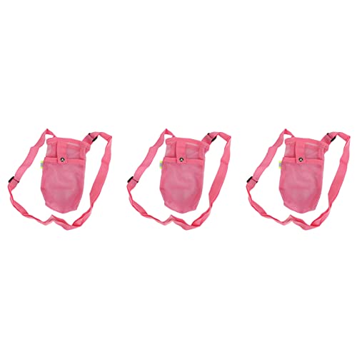 Cloimei Portabotellas de Agua de Nailon de Primera Calidad, 3 uds., con Correa Ajustable para el Hombro, Bolsa Bandolera Multiusos para Deportes al Aire, Gimnasio, Senderismo, ACA (Rosa)