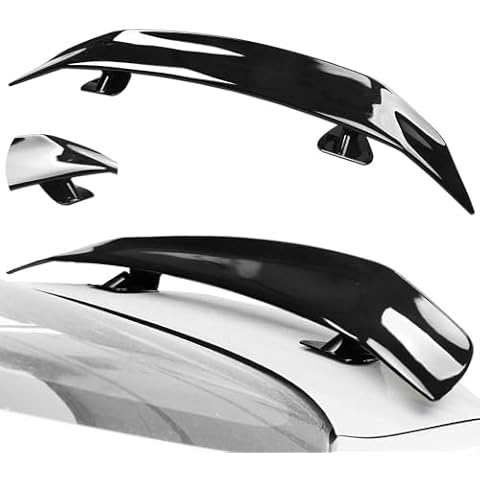 Evargc Universal Rear Spoiler 46Inch Rear Trunk Spoiler Wing Universal for Cars GT Style ABS Adjustable Lightweight Trunk Lid Spoiler Wing Racing Spoiler (Glossy Black) Cover
