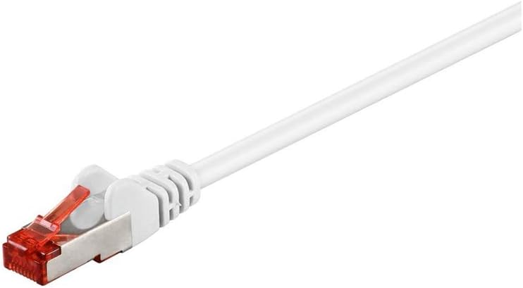 goobay 95471 CAT 6 Patch Cable, S/FTP (PiMF), White, 0.5 m Length