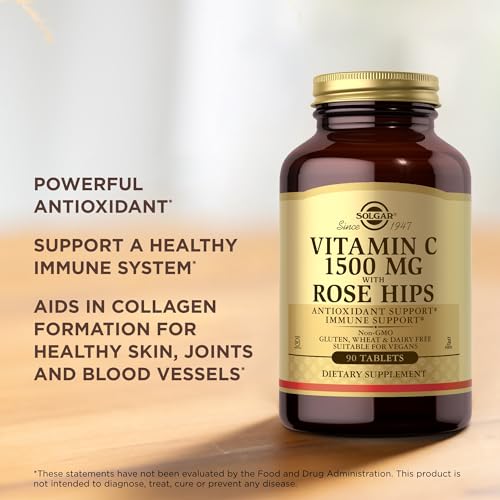 Solgar Vitamin C 1500 mg (1.5 grams) with Rose Hips Tablets - Pack of 90 - Supports Immunity - Potent Antioxidant for Tiredness and Fatigue - Collagen Formation - Vegan - Image 6