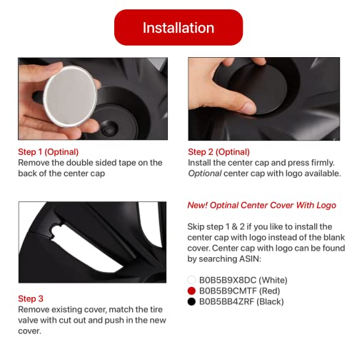 Kavanic Fits Tesla Model 3 Wheel Cover Hubcap 18 Inch Matte Black Support Logo Range Improvement (4 Pcs) Uberturbine Style 2017-2023 Model 3 Aero Wheel Cover Replacement #TOP3