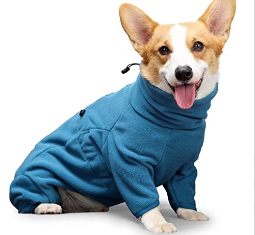 OTMYIGO Dog full-body coat,Polar Fleece Warm Clothing for Dogs Coat, Full body Jacket with four leg Outfit Pet Hoodies Suitable for small and medium dogs Clothes,Green,3XL