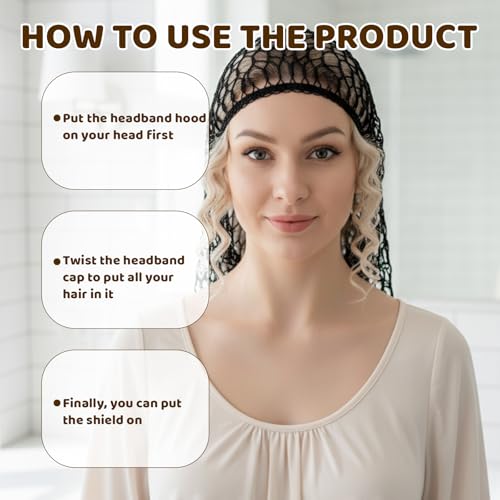 3 Pack Hair Wrap Net for Silk Press, Hair Nets for Sleeping, Hair Caps with Double Layer Rolled Edge + Flat Seam Cap + Long Hair Protection Net, Made of Polyester