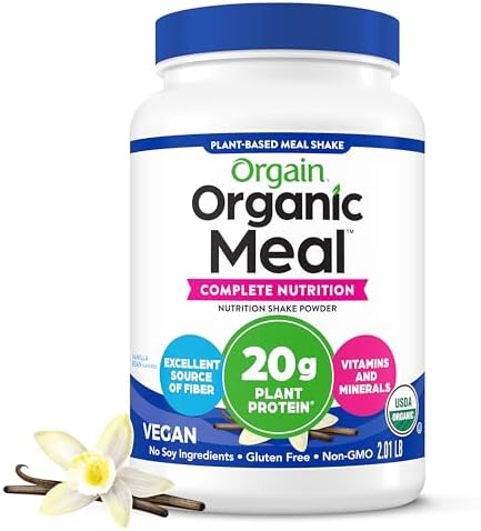 Orgain Organic Vegan Meal Replacement Protein Powder, Vanilla Bea...