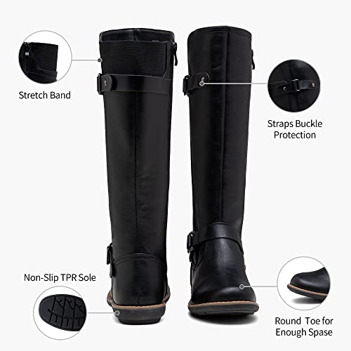 Jeossy Women's 9656 Knee-High Boots Fashion Riding Boots with Buckle - Image 4