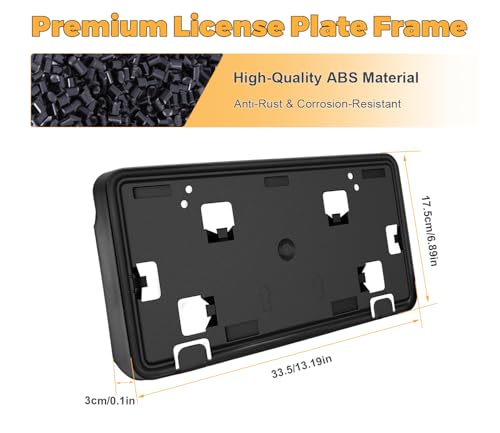 Front License Plate Frame for Ford F150 2024-2026 Licence Plate Holder fits Perfectly with Curvature of Front Bumper Ram License Plate Frame Replace RL3Z-17A385-BA by GZSH - Image 4
