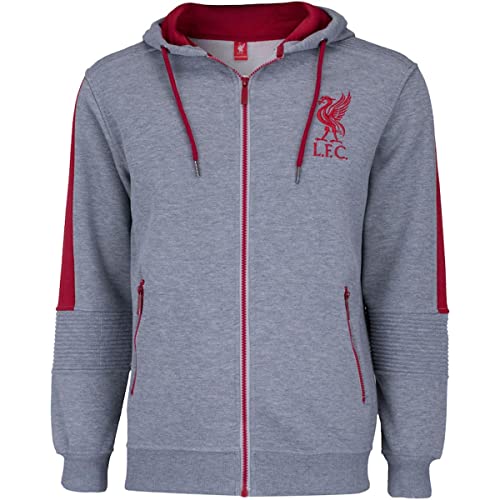 Jaqueta SPR Moletom Liverpool Trilobal Masculina - Cinza e Vermelho