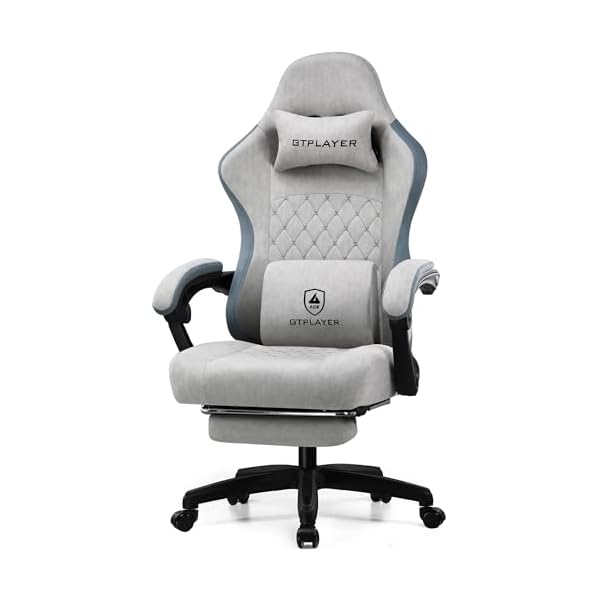 GTPLAYER Gaming Chair, Computer Office Chair with Pocket Spring Cushion, Linkage Armrests and Footrest, High Back Ergonomic Computer Chair with Lumbar Support Task Chair with Footrest