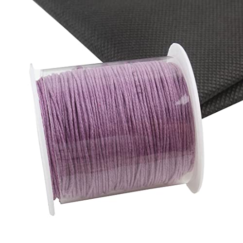 C168 75 m Waxed Cotton Cord Purple 1 mm Waxed Jewellery Cords Wax Threads Bead Ribbon Craft Cord for Jewellery Making