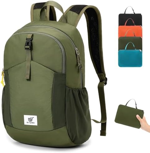 SKYSPER Mochila Plegable Antirrobo con Protección RFID, 20L Mochi...