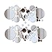 2 Sets DIY Mirror Wall Sticker Acrylic Round Mirror DIY Wall Sticker Removable Decal Acylic Crystal Vinyl Mirror Surface Art Wall Decoration for Bedroom Living Room Home Decor