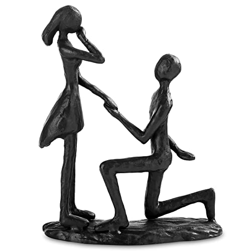 Sziqiqi Regalo Aniversario Pareja de Hierro: Figuras Decorativas Modernas Salon para Ella Él Esposo Esposa Novios Compromiso San Valentin Navidad   Estatua de Pareja