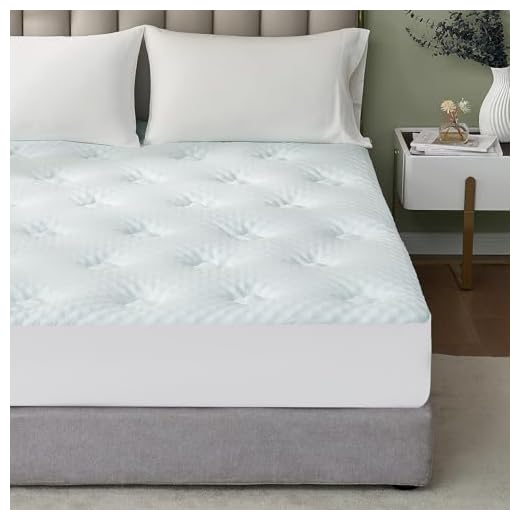 Hansleep Memory Foam Queen Mattress Pad, Cooling Gel Bamboo Mattress Cover Queen Size with Deep Pocket, Breathable Air Mattress Topper Cover, 60x80 Inches