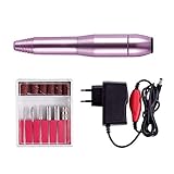 Manucure Éléctriqu Ponceuse Pour Ongles, Ponceuse à Ongles Compact Professionnel à Faible Bruit Avec 6 Têtes Meulage Pour l'Utilisation Du Salon de Beauté Des Ongles En Gel, Kit Acrylique Pour Femme