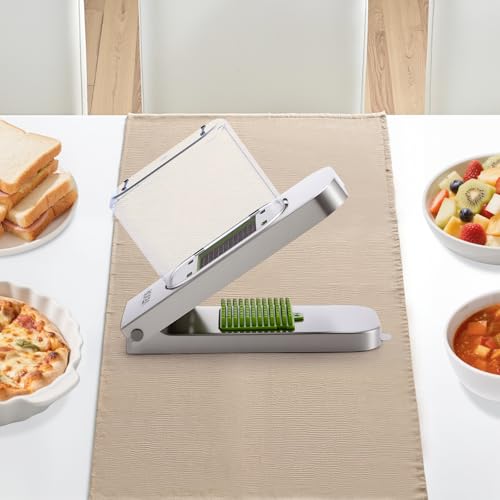 VEVOR Vegetable Chopper, Food Veggie Cutter with 3 Stainless Steel Blades, Onion Slicer with Container, Salad Potato Dicer Kitchen Gadgets & Essentials Home Appliances Tools for Easy DIY, Silver by VEVOR - Image 2