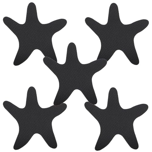 Veemoon 6 Piezas Pegatinas Antideslizantes para Bañeras y Duchas Autoadhesivas Diseño Estrella de Mar Negro Seguridad Infantil Antideslizante para Baño y Bañera