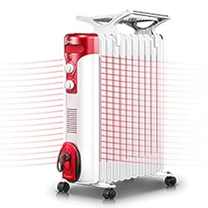 Elektrische olie gevulde radiator, draagbare ruimteverwarming voor de hele kamer met verstelbare thermostaat (afmetingen: 53,3 * 27,8 * 63,6 cm)