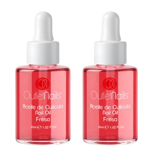 Pack 2 x Aceite de Cutícula Fresa 30ml con Gotero | Hidratación Profunda y Fragancia Dulce | Nail Oil Ideal para Uñas y Cutículas | Outlet Nails
