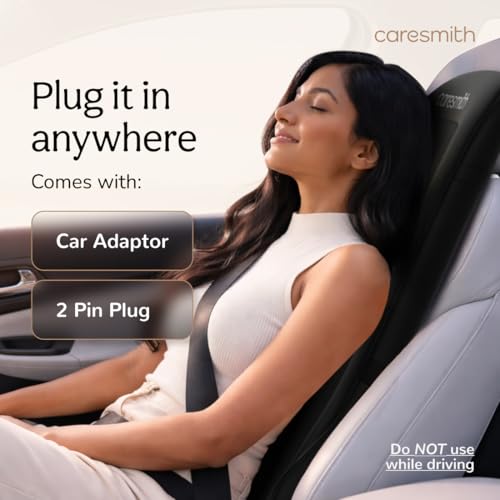 Image of Caresmith Revive Back Massager Cushion with Heat | Full Body Seat Massager for Chair | Deep Kneading Massage for Back, Neck & Shoulder Pain Relief | Electric Chair Massager for Home, Office, Car