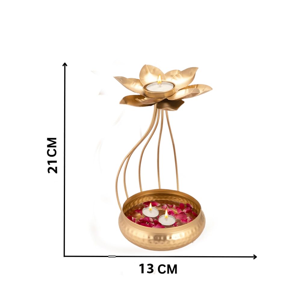 Lotus Urli Candle Holder Set - Diwali Decor -3 Lotus Urli Candle Holder Set - Diwali Decor -3