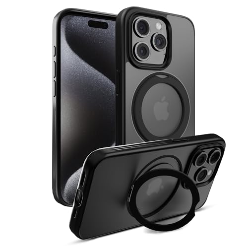 Image of DailyObjects Polycarbonate Case for iPhone 14 Pro Max Compatible with Mag-Safe Wireless Charging,Halo 2.0 with Rotatable Stand Slim Shockproof Back Cover
