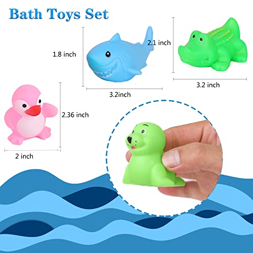 18 Pcs Preschool Bath Toys Set For Toddlers Kids 1-3 2-4, Rubber Cute Sea Animals, Rubber Duck Toy For Infants 6-12 Months, Bathtub Toys For 1 Year Old,Baby Pool Floating Toy For Kids Party Decoration #TOP3