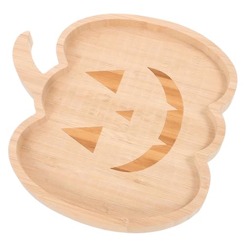 Heallily Kürbis-Holztablett Halloween Bonbonservierer