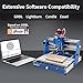 WolfPawn 3018 CNC Machine All-Metal CNC Router Machine, with Offline Controller/Emergency-Stop 3 Axis Plastic Acrylic PCB PVC Wood Carving Milling Engraving Machine, XYZ Working Area 300x180x60mm