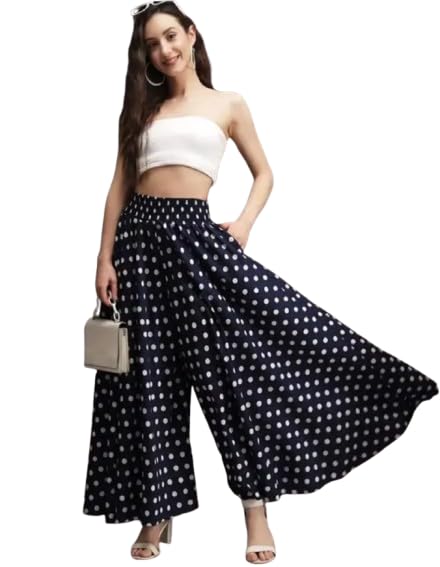 Cotton Palazzo for Women|| Flared Palazzo ||Cotton Palazzo ||Printed Palazzo||Women Palazzo||Long Palazzo||Black Palazzo-image-31