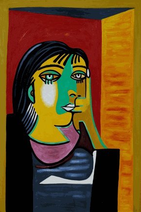 Dora Maar de Picasso Peinture à l'huile grand format 24 x 36 Pouces tableau art abstrait