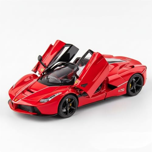 Image of 1:24 Scale LaFerrari Die Cast Metal Car Model with Openable Doors & Hood, Detailed Interior, Pull Back Action Toy Car for Kids & Collectors, Display Model