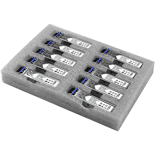 Image of StarTech Cisco GLC-LH-SM Compatible SFP Module, LC 10km (GLCLHSM10PST) | 1000BASE-LX /LH, 1GbE Single Mode Fiber Optic Transceiver, 1310nm Cisco Firepower, (10 Pack), ASR920, IE2000