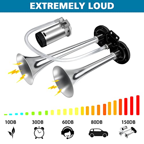 Tatoodaa B1 12V Car Air Horn, 150Db Super Loud Train Air Horn Kit thumb #3