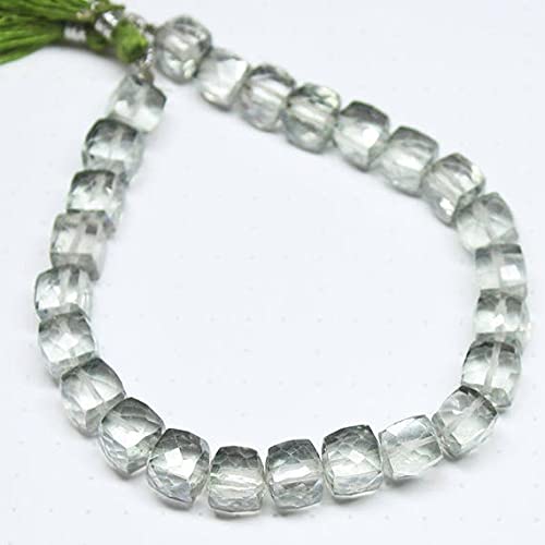 Quartz mystique vert perles cubes facettées de 8mm pour création de bijoux DIY