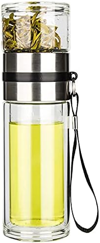 PARACITY Glass Tea Infuser Bottle Tea Flood Cup Do...
