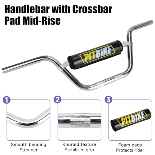 Image of Mini Bike Front Suspension Fork Kit Compatible with Monster Mega Moto 80cc 105cc Motovox MBX10 MBX11 Coleman CT100U Baja GMB100 TrailMaster Storm 200 Parts 7 /8 Handlebar