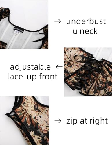 Image of Scarlet Darkness Women's Underbust Corset Top Renaissance Medieval Lace-up Boned Fairycore Pirate Corsets