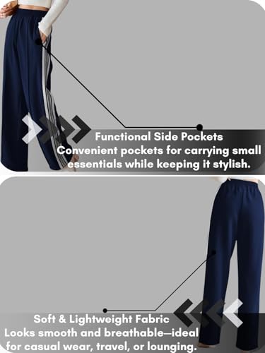 Image of GRECIILOOKS Trousers for Woman | Womens High Rise High Waist Flared Korean Style | Formal Pant for Women Office Wear| Track Pants for Womans Elegant for College & Events (Available in Plus Size)