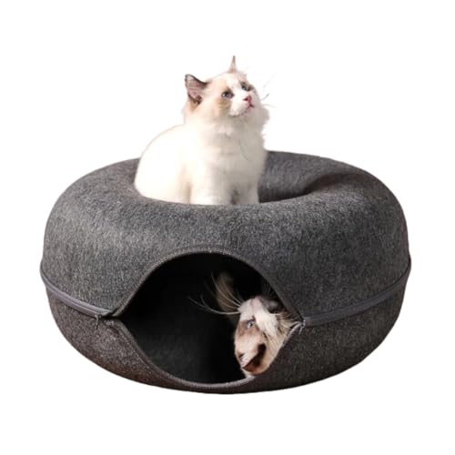 Cama Casinha Túnel De Feltro Toca Rosquinha Para Gatos Cães