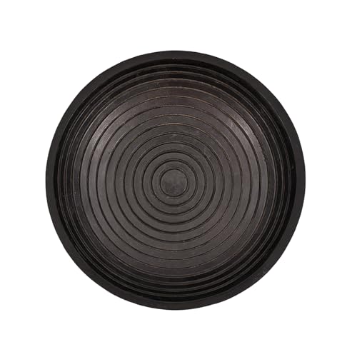 Cuenco de pan y fruta minimalista en madera de mango negro para decoración 4