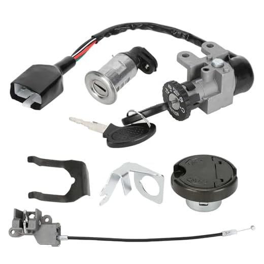 HIAORS GY6 50cc Ignition Switch Key Lock Gas Tank Cap Set Replacement for TaoTao 50cc 49cc ATM50 Pony VIP Most Chinese Scooter Moped Thunder Roketa Jonway Lance NST Tank Urban Peace Sports Sunl Parts