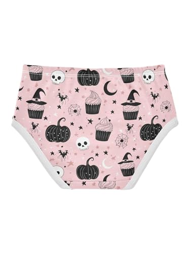 ZZKKO Cute Halloween Cake Skull Girls Underwear Toddler Panties for Girls Comfort Brief Size 2T2