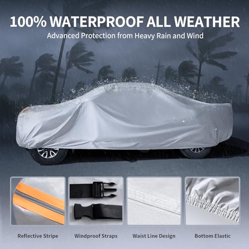 Image of Toyota Tundra Truck Cover Custom Fit 1999-2021 Access Cab /Extended Cab Short Bed (6.2') With Door Zipper, 10 Layer Pickup Truck Cover Waterproof All Weather, Car Tarp for Wind Dust Sun etc Protection.