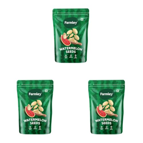 Image of Farmley Watermelon Seeds I 100 g I Watermelon Seeds for Eating | Magaj Seeds I Tarbuj Beej | Rich in Protein | Potassium | Magnesium & Iron (Pack of 3)
