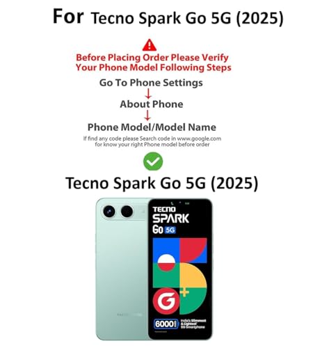 Image of COVERBLACK Cases Flexible Rubber Case Back Cover Compatible for Tecno Spark Go 2025 5G - Transparent