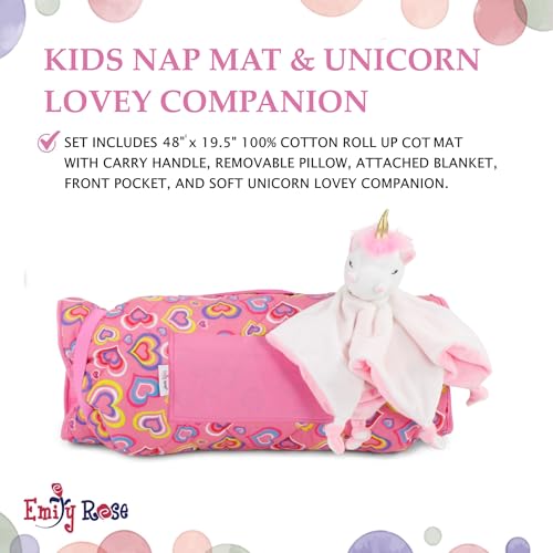Image of Emily Rose Pink Toddler Nap Mat Set with Warm Blanket