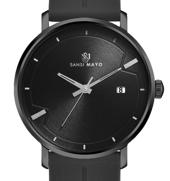 Image of Analog Watch for Men with Silicone Band | Magnetic Lock Strap | Japanese Quartz Movement | Water Resistant | Formal & Casual Wristwatch Gift
